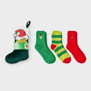 The Grinch 10” Christmas Stocking Stuffed with 3 Pairs of Sherpa Soc…